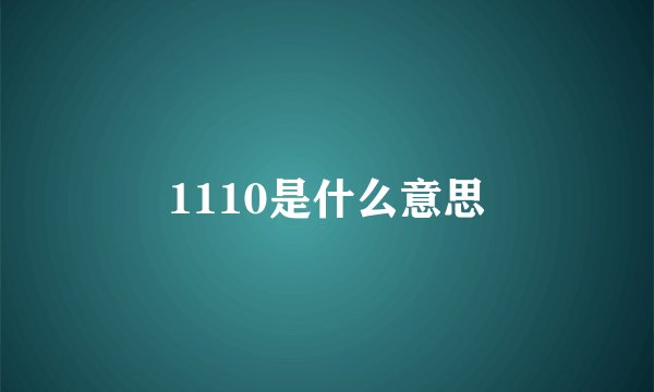 1110是什么意思