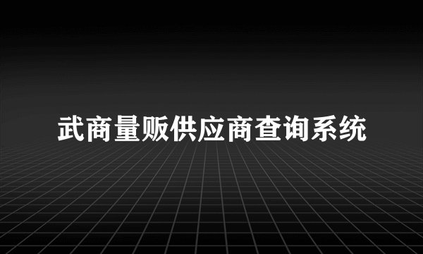 武商量贩供应商查询系统