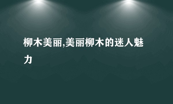 柳木美丽,美丽柳木的迷人魅力