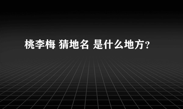 桃李梅 猜地名 是什么地方？