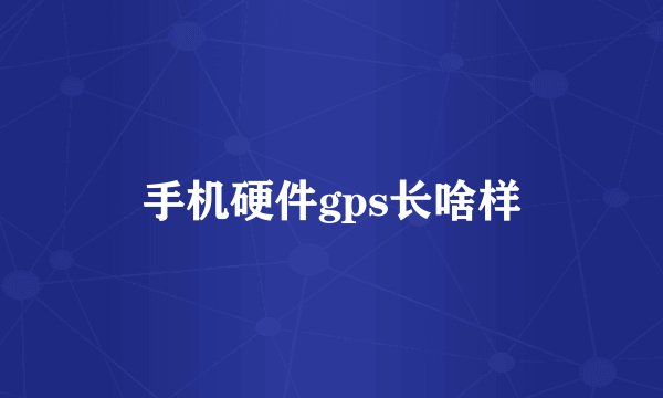手机硬件gps长啥样