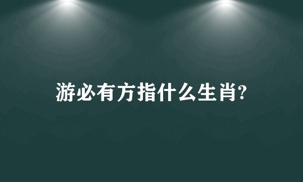 游必有方指什么生肖?