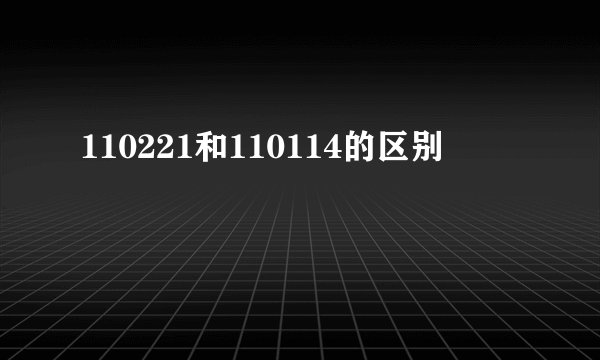 110221和110114的区别
