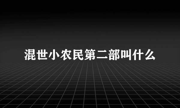 混世小农民第二部叫什么