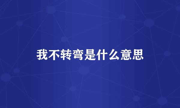 我不转弯是什么意思