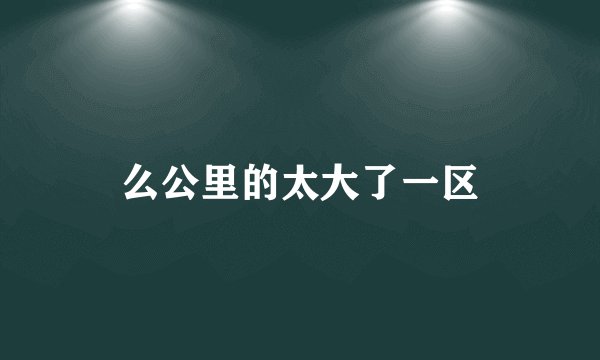 么公里的太大了一区