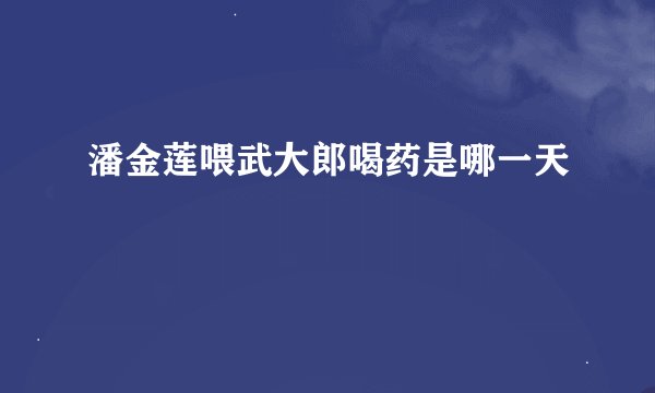 潘金莲喂武大郎喝药是哪一天