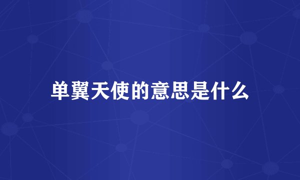 单翼天使的意思是什么