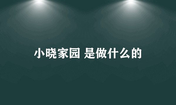 小晓家园 是做什么的