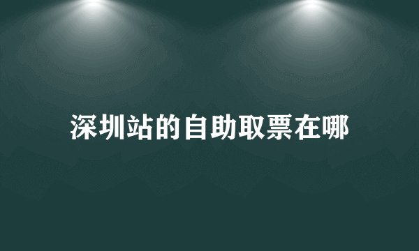 深圳站的自助取票在哪