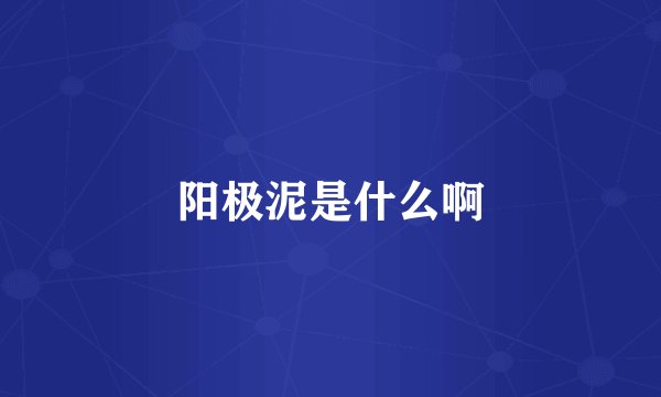 阳极泥是什么啊