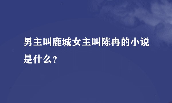 男主叫鹿城女主叫陈冉的小说是什么？