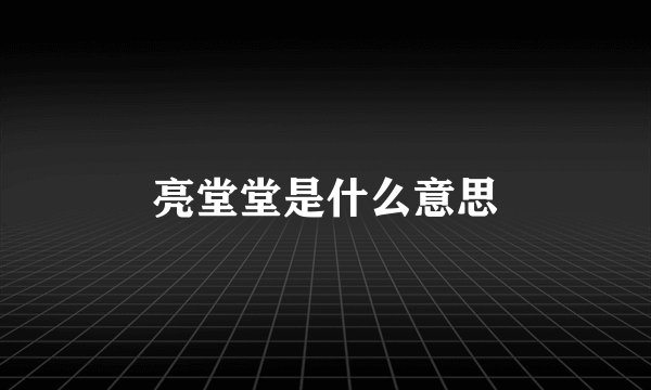 亮堂堂是什么意思