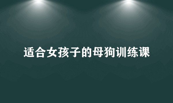 适合女孩子的母狗训练课