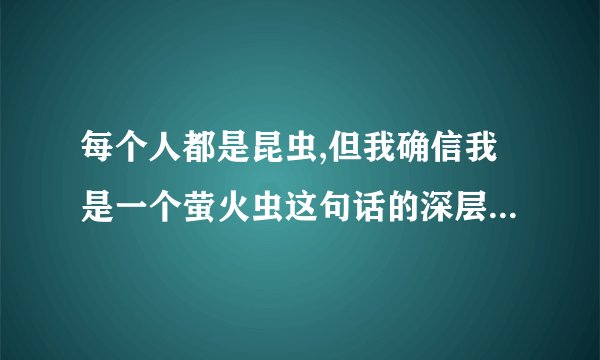 每个人都是昆虫,但我确信我是一个萤火虫这句话的深层含义是什么?