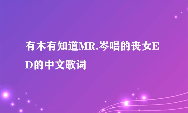 有木有知道MR.岑唱的丧女ED的中文歌词