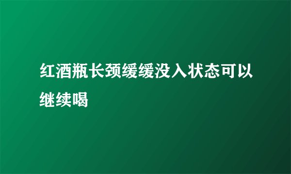 红酒瓶长颈缓缓没入状态可以继续喝