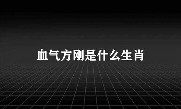 血气方刚是什么生肖