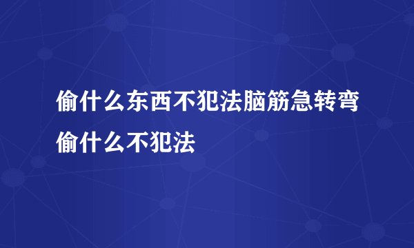 偷什么东西不犯法脑筋急转弯偷什么不犯法