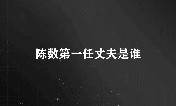 陈数第一任丈夫是谁