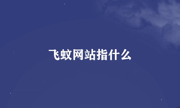 飞蚊网站指什么