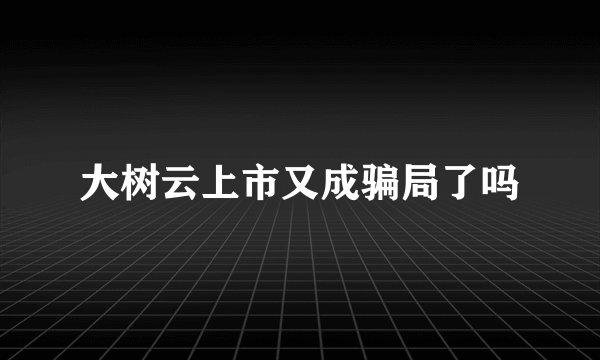 大树云上市又成骗局了吗