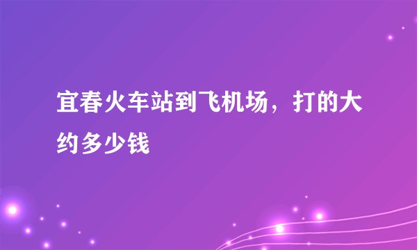 宜春火车站到飞机场，打的大约多少钱
