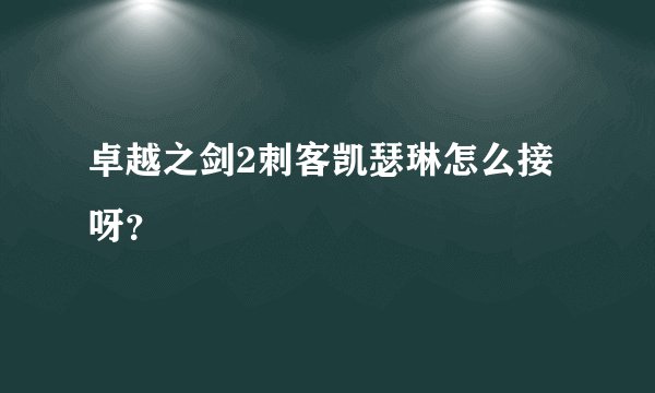 卓越之剑2刺客凯瑟琳怎么接呀？