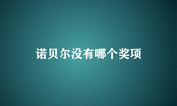 诺贝尔没有哪个奖项