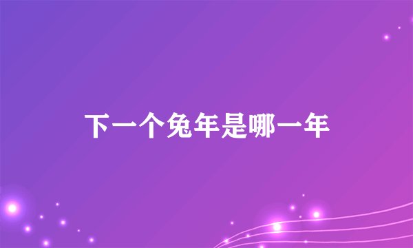 下一个兔年是哪一年
