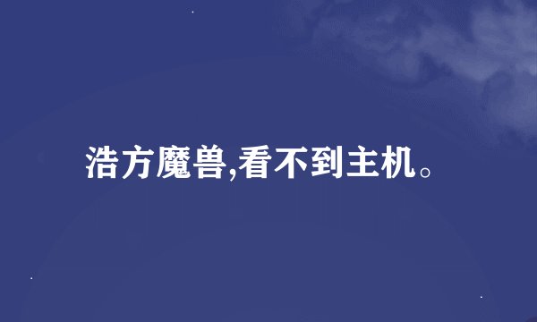 浩方魔兽,看不到主机。