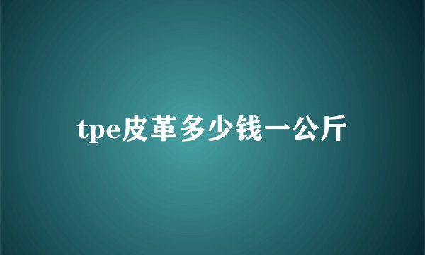 tpe皮革多少钱一公斤