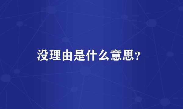 没理由是什么意思？