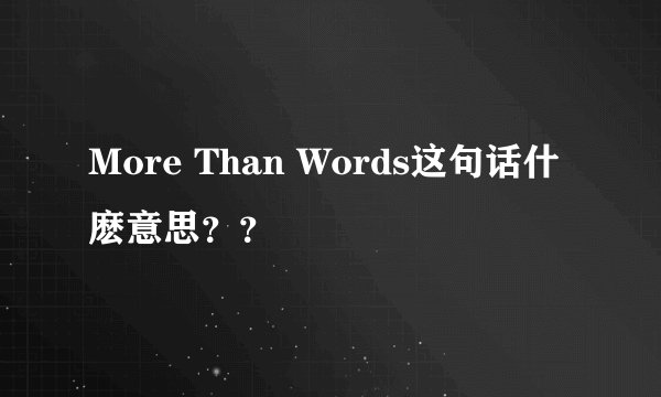 More Than Words这句话什麽意思？？