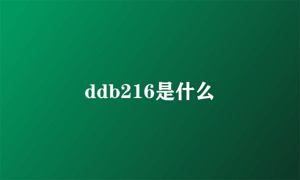 ddb216是什么