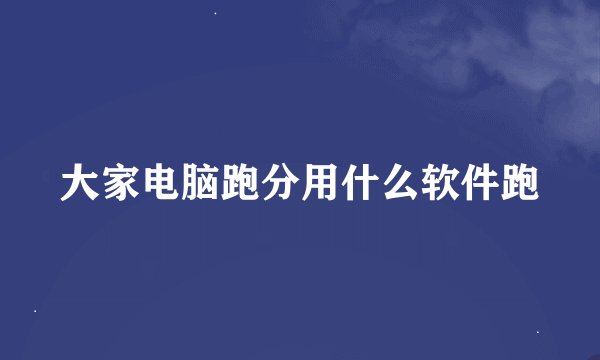 大家电脑跑分用什么软件跑