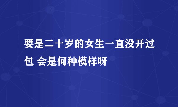 要是二十岁的女生一直没开过包 会是何种模样呀