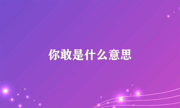 你敢是什么意思