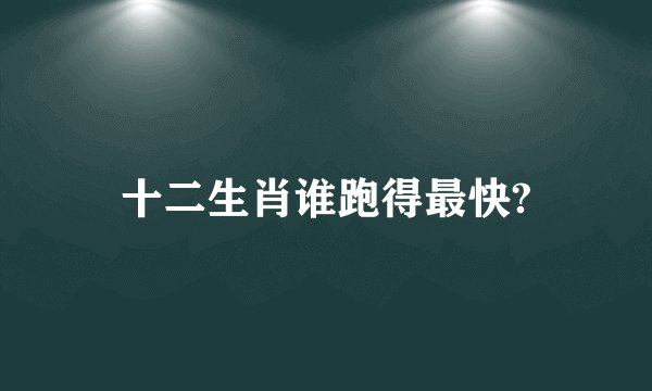 十二生肖谁跑得最快?