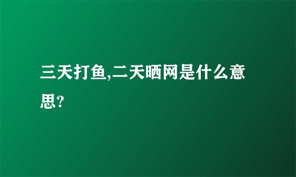 三天打鱼,二天晒网是什么意思?