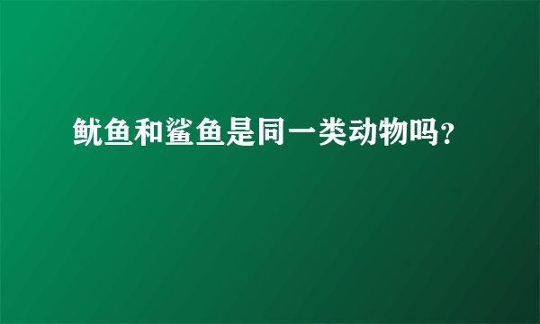 鱿鱼和鲨鱼是同一类动物吗？
