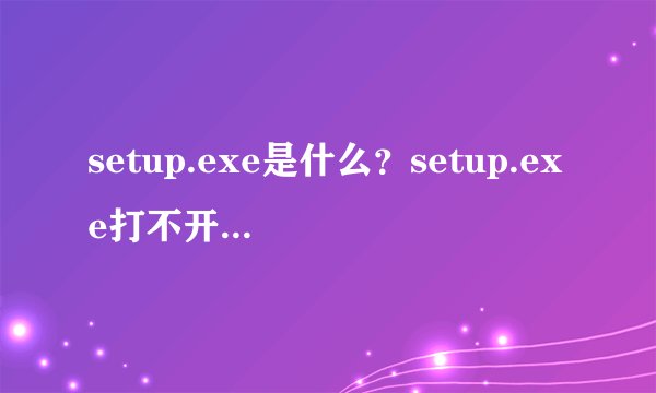 setup.exe是什么？setup.exe打不开怎么解决？