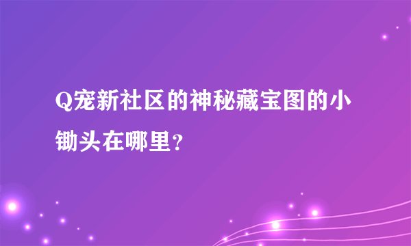 Q宠新社区的神秘藏宝图的小锄头在哪里？
