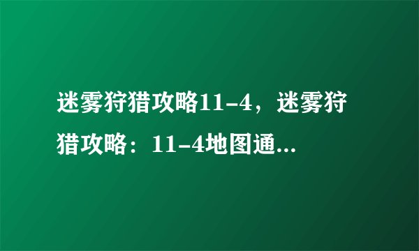 迷雾狩猎攻略11-4，迷雾狩猎攻略：11-4地图通关技巧分享