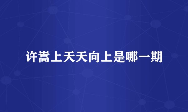 许嵩上天天向上是哪一期