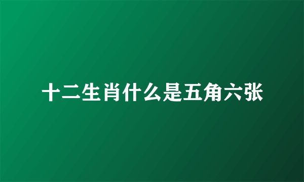 十二生肖什么是五角六张