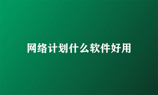 网络计划什么软件好用