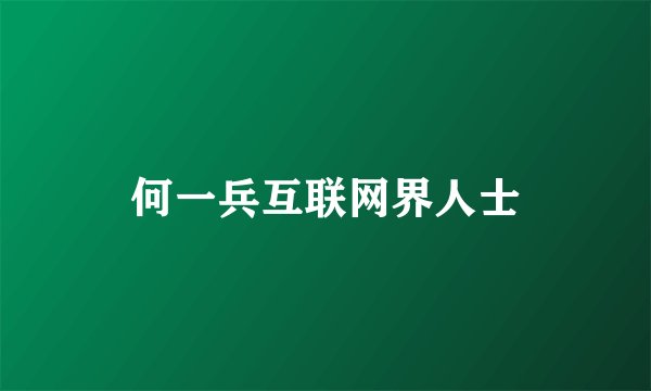 何一兵互联网界人士