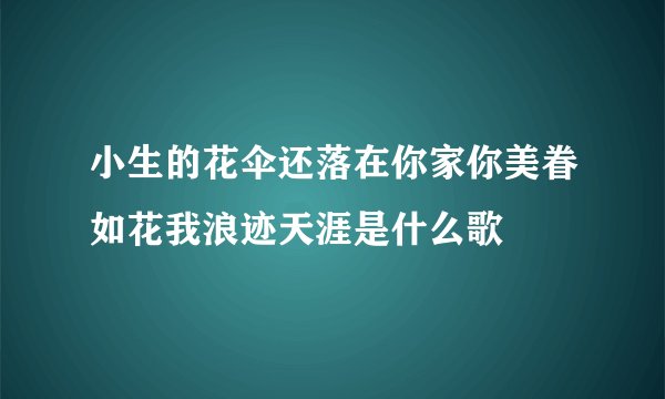 小生的花伞还落在你家你美眷如花我浪迹天涯是什么歌