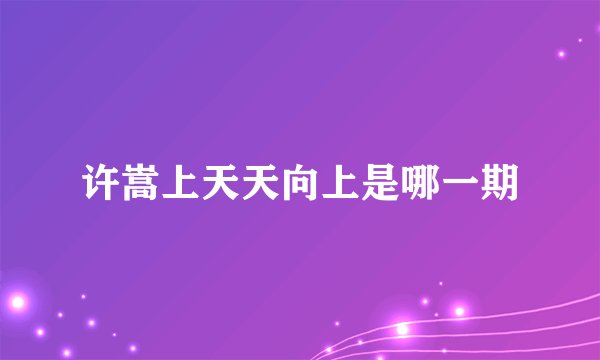 许嵩上天天向上是哪一期